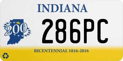 IN license plate 286PC