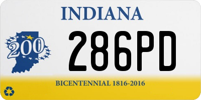 IN license plate 286PD