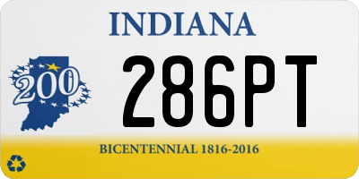 IN license plate 286PT