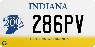 IN license plate 286PV