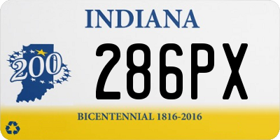 IN license plate 286PX