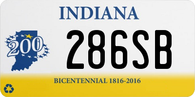 IN license plate 286SB