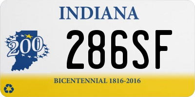 IN license plate 286SF