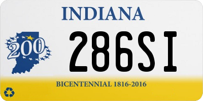 IN license plate 286SI