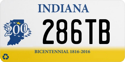 IN license plate 286TB