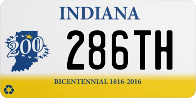 IN license plate 286TH