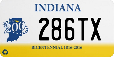 IN license plate 286TX