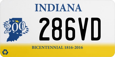 IN license plate 286VD