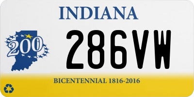 IN license plate 286VW