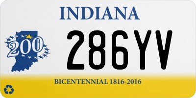 IN license plate 286YV