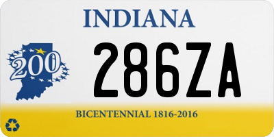 IN license plate 286ZA