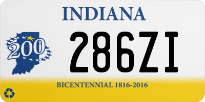 IN license plate 286ZI