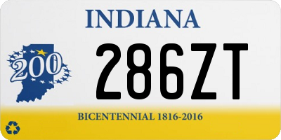 IN license plate 286ZT