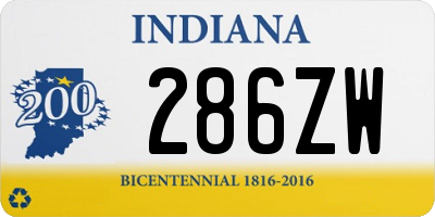 IN license plate 286ZW