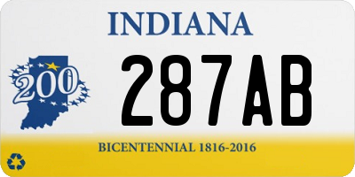 IN license plate 287AB