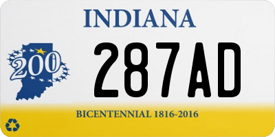 IN license plate 287AD