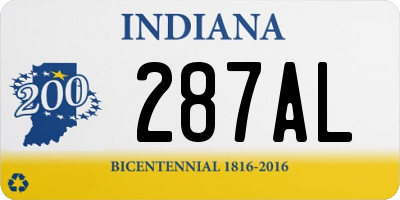 IN license plate 287AL