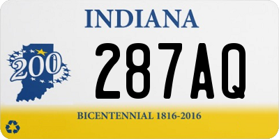 IN license plate 287AQ