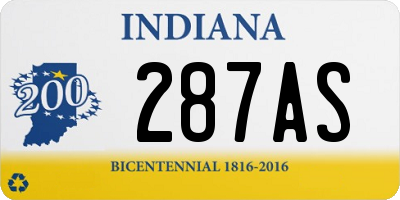 IN license plate 287AS