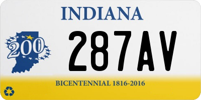 IN license plate 287AV