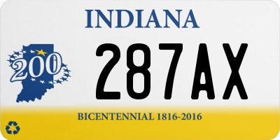 IN license plate 287AX