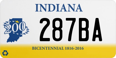 IN license plate 287BA