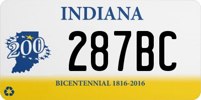 IN license plate 287BC