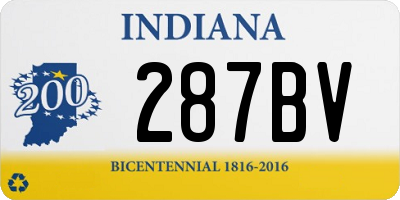 IN license plate 287BV