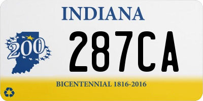 IN license plate 287CA