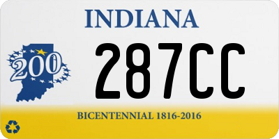 IN license plate 287CC