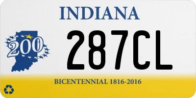 IN license plate 287CL