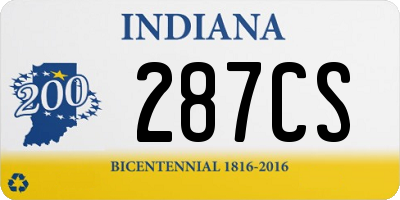 IN license plate 287CS