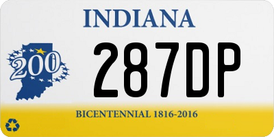 IN license plate 287DP