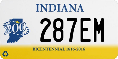 IN license plate 287EM