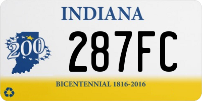 IN license plate 287FC