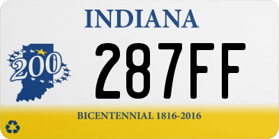 IN license plate 287FF