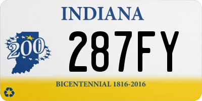 IN license plate 287FY