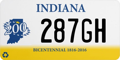 IN license plate 287GH