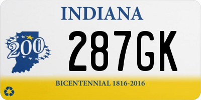 IN license plate 287GK