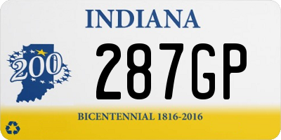 IN license plate 287GP