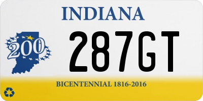 IN license plate 287GT