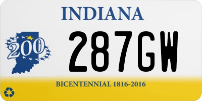 IN license plate 287GW