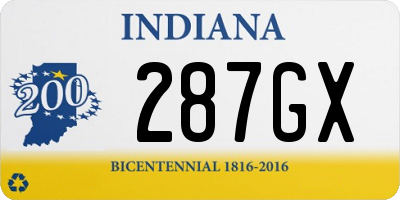 IN license plate 287GX