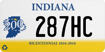 IN license plate 287HC