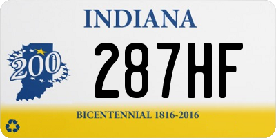 IN license plate 287HF