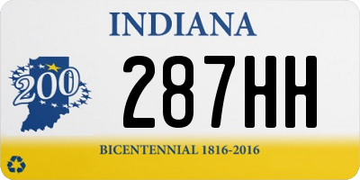 IN license plate 287HH