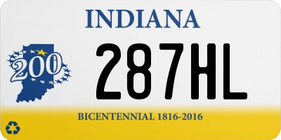 IN license plate 287HL