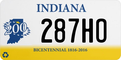 IN license plate 287HO