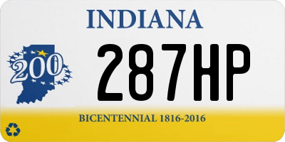 IN license plate 287HP