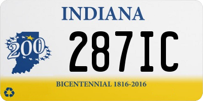 IN license plate 287IC